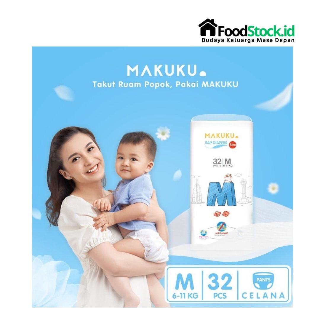 Popok Makuku Sap Diapers Slim Care M 32