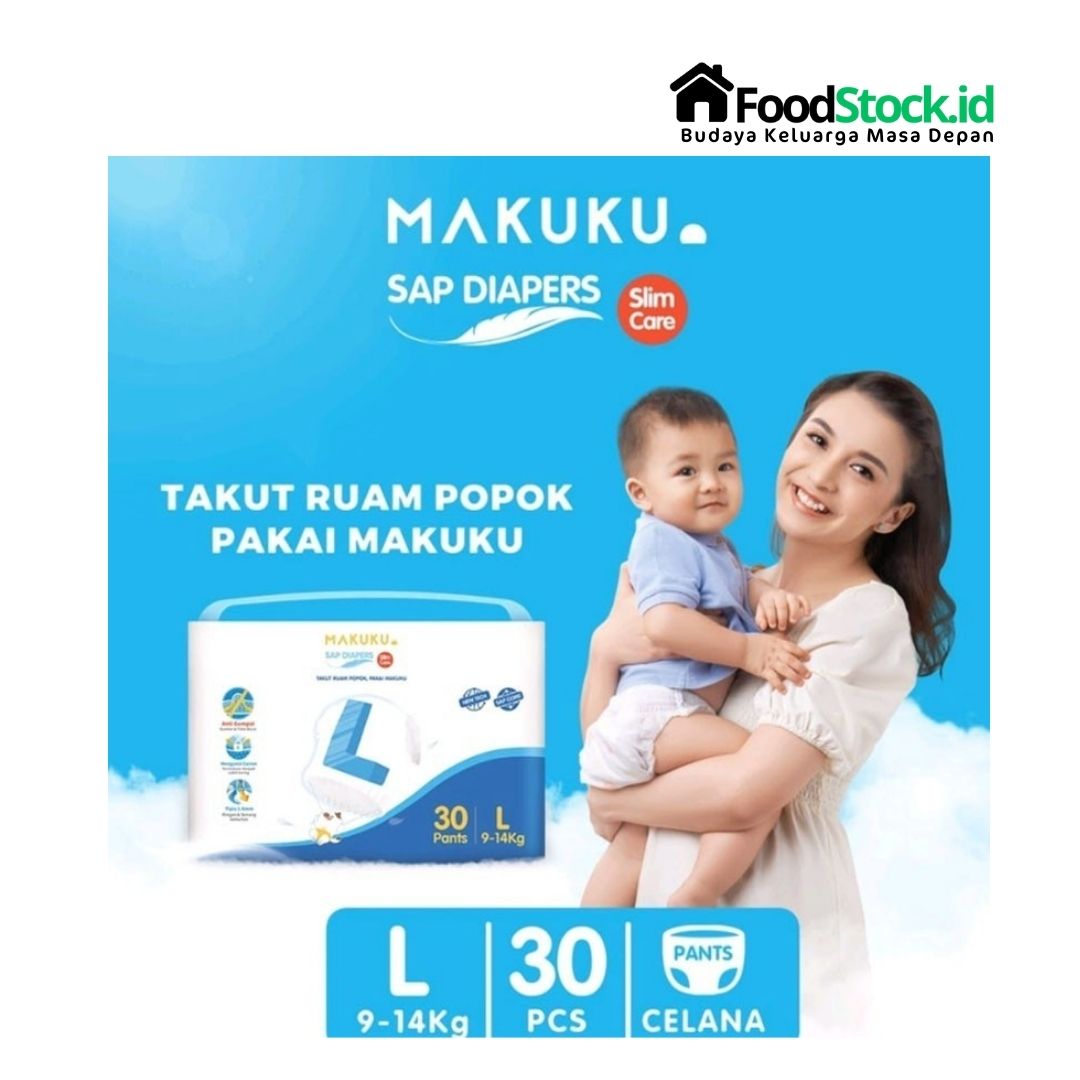 Popok Makuku Sap Diapers Slim Care L30