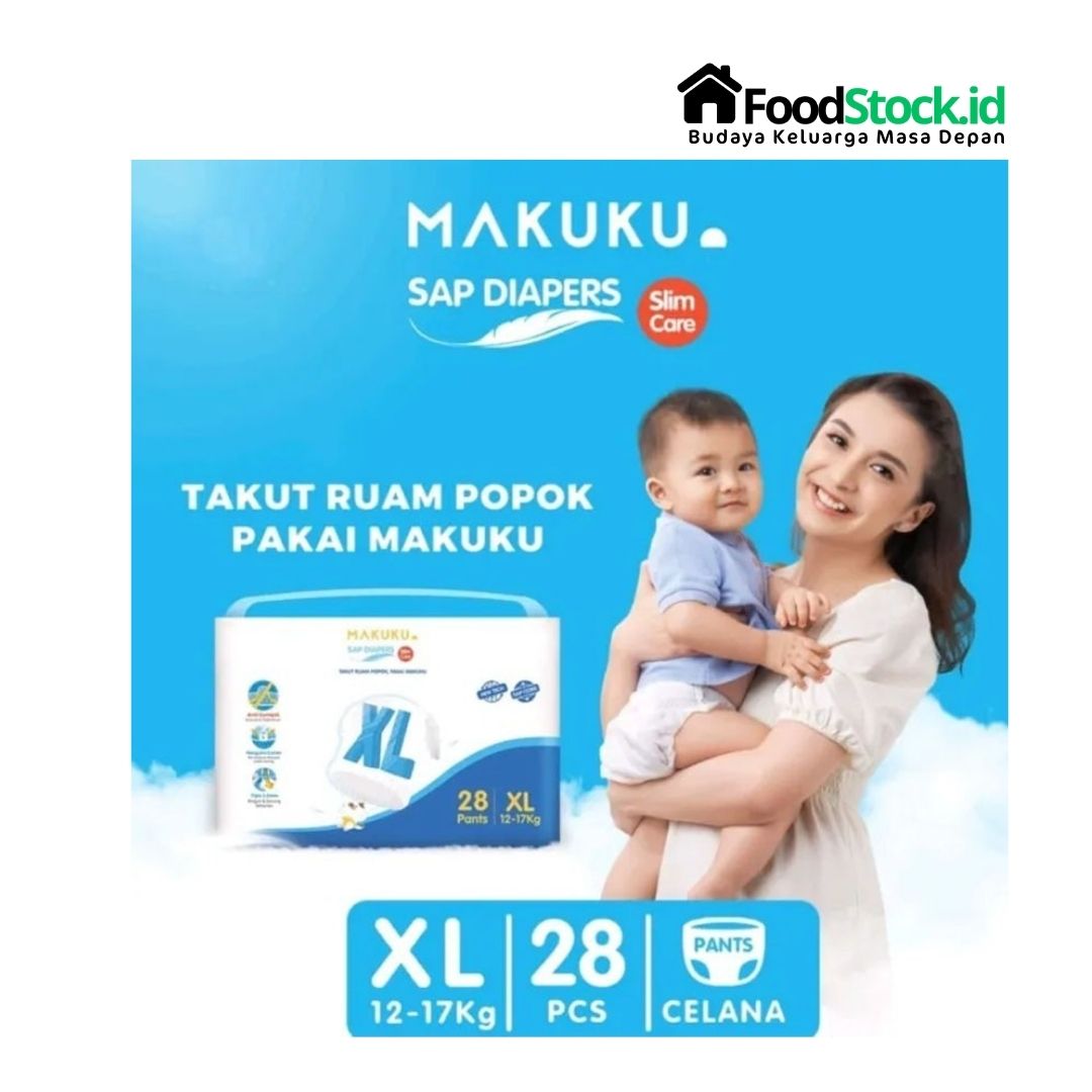 Popok Makuku Sap Diapers Slim Care XL 28