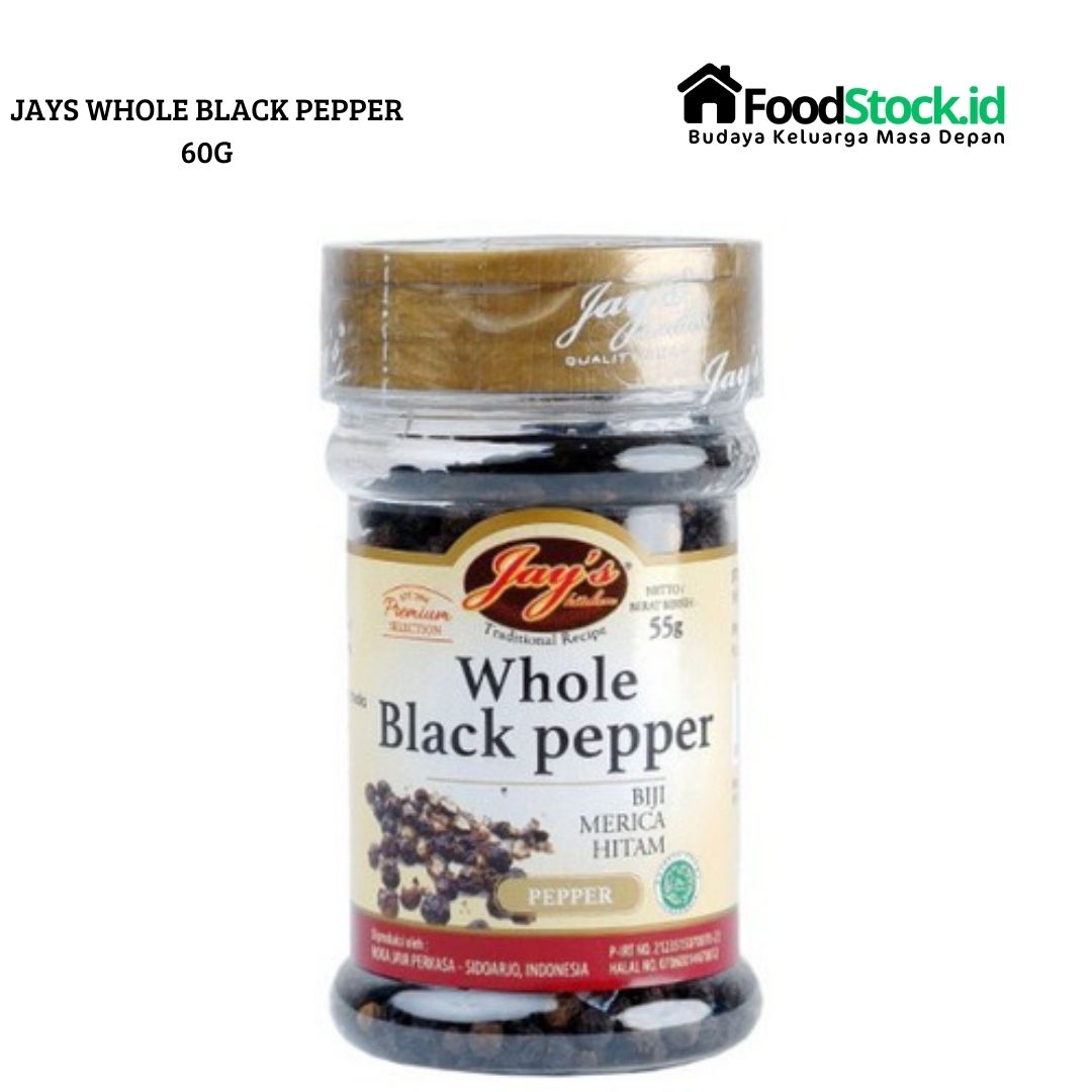 Jays Whole Black Pepper 60g